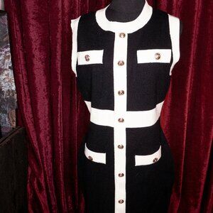 Brand New Endless Rose (Anthropologie) Black and White Preppy dress M/L